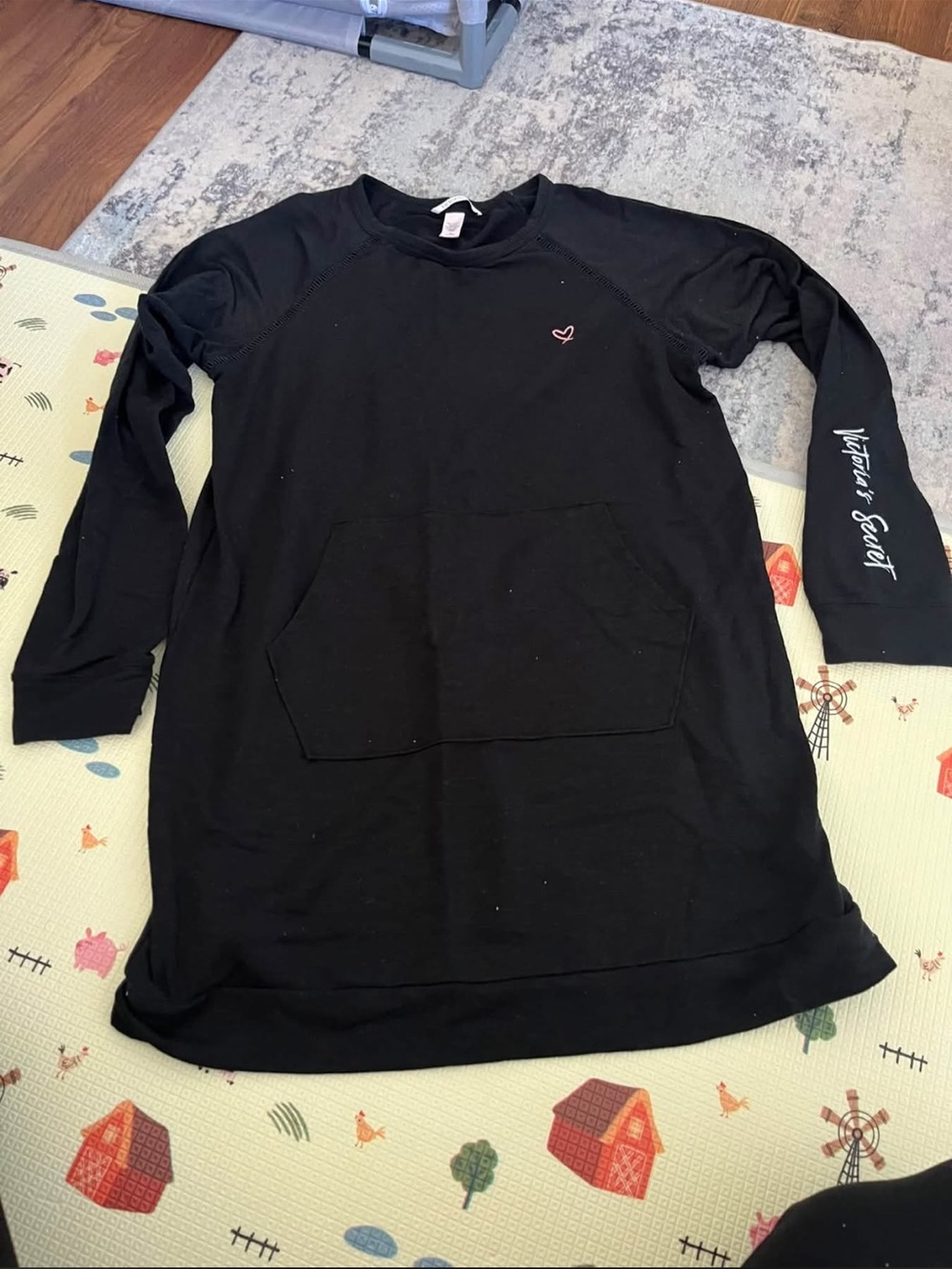 Victoria's Secret Black Long-Sleeve Nightgown